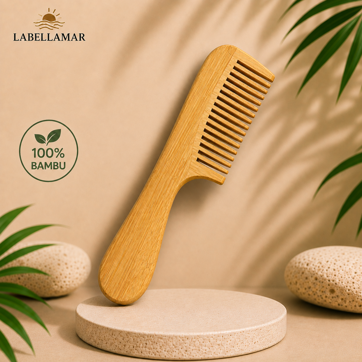 Labella Mar Escova Anti-Frizz de Bambu