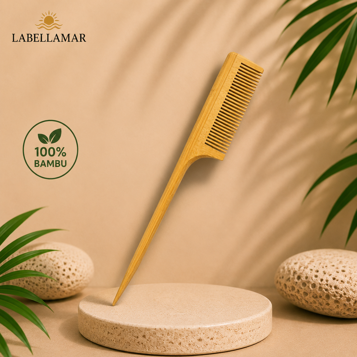 Labella Mar Escova Anti-Frizz de Bambu