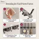 Suporte de Parede em Aço Inox Multiuso sem Furos para Cozinha, Lavanderia e Banheiro