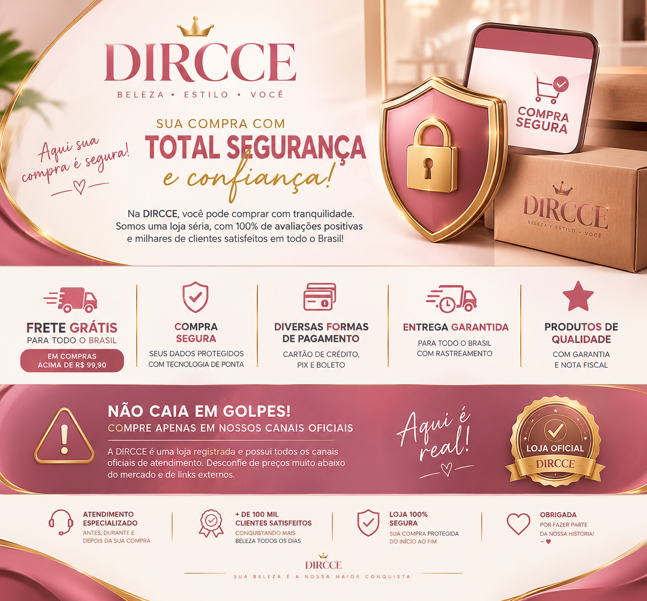 DIRCCE: compra segura, frete grátis, entrega garantida e loja oficial